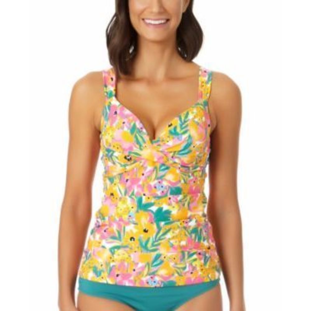 NWT Anne Cole Sunshine Floral Tankini Top